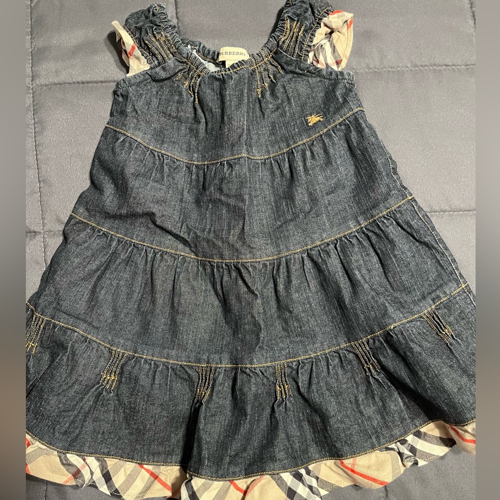 Burberry Toddler vintage trim Denim dress 18m